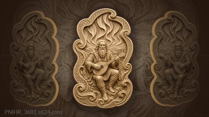 Northern lights musician ancient wisdom 3d STL model