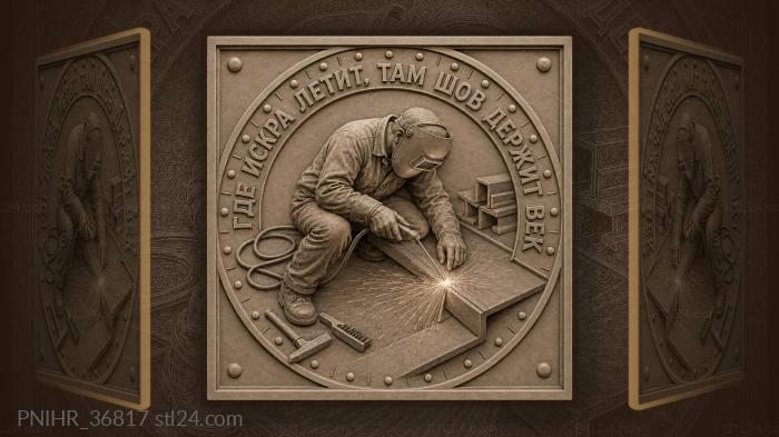 Beneath the welders sparks the seam endures 3d STL model