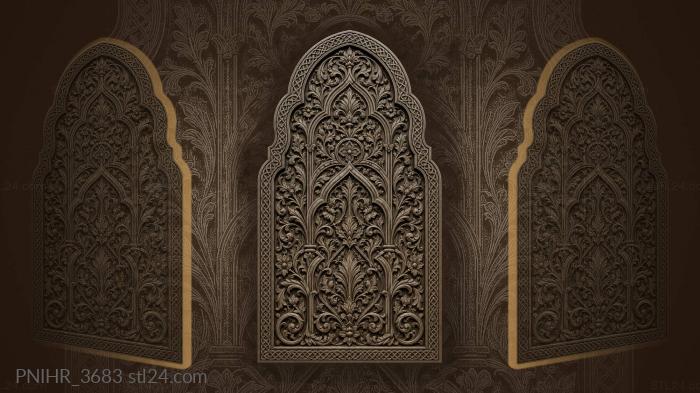 Tower of pointed arches and flowers 3d STL model