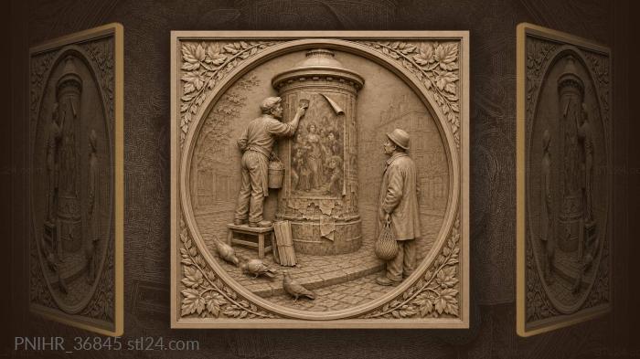 Street life advertising poster painter 3d STL model