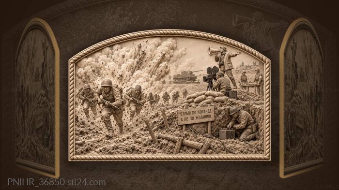 Action movie set under fire 3d STL model