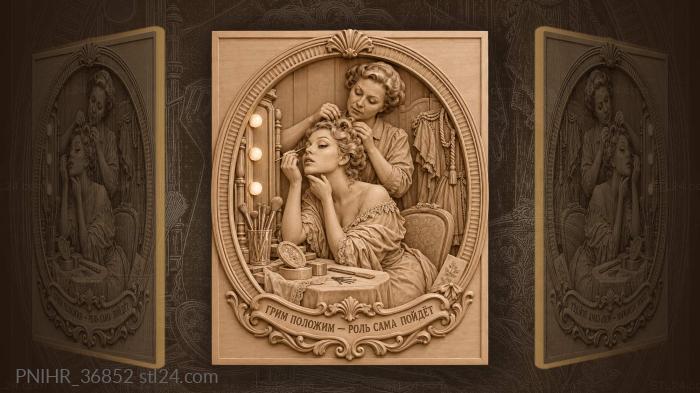 Makeup artist pins the actress curl 3d STL model