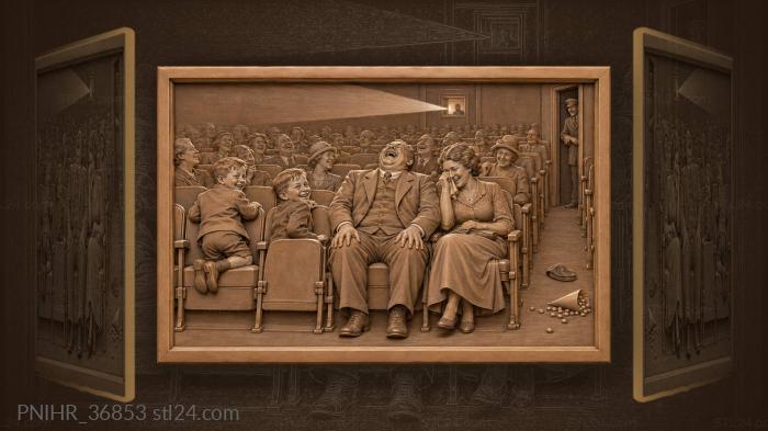Audience roaring in a dark hall 3d STL model