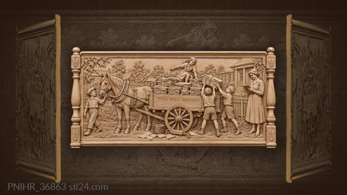Paper haulers village life scene 3d STL model