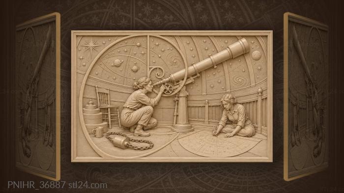 Observatory alignment astronomer telescope chart 3d STL model
