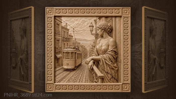 City tram ascending towards the water 3d STL model