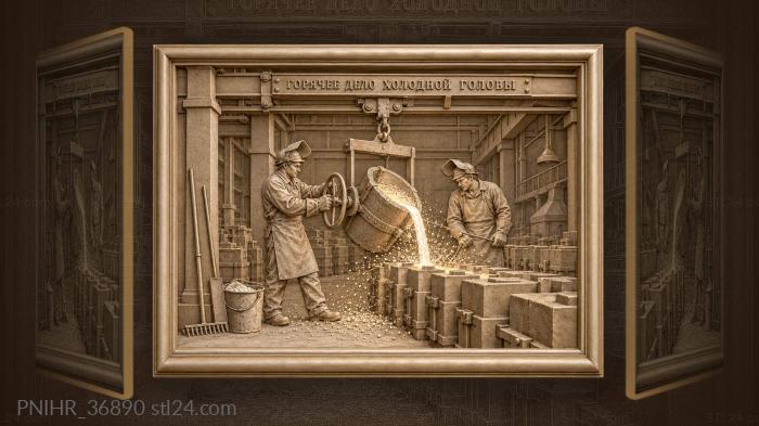 Metal casting in the factory workshop 3d STL model