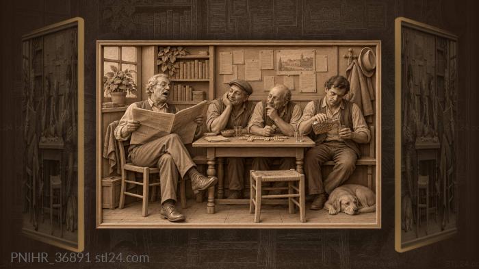 Reader spends a break with a book 3d STL model