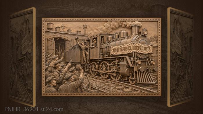 Fireman waves from the locomotive footplate 3d STL model