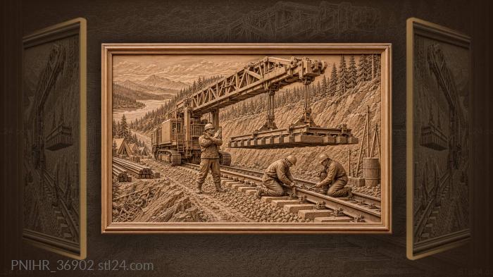 Tracklayer swings a section across the taiga 3d STL model