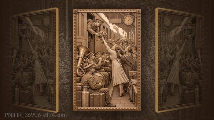 Brass band sends off soldier 3d STL model