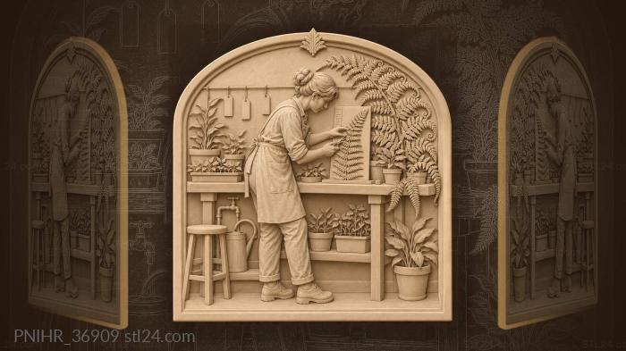 Botanical study fractal fern greenhouse 3d STL model