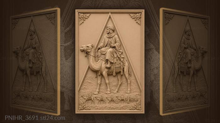 Rider leading a caravan over the sand 3d STL model