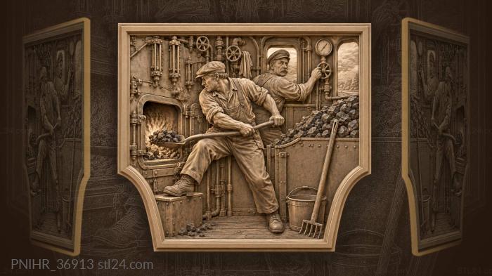 Stoker swings coal as injector opens 3d STL model