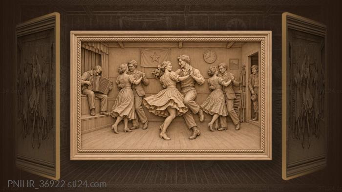 Accordionist keeps three couples whirling 3d STL model
