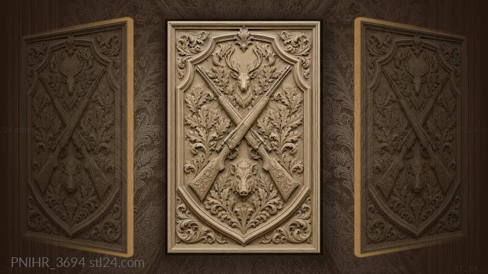 Hunting rifles cross in ornate balance 3d STL model