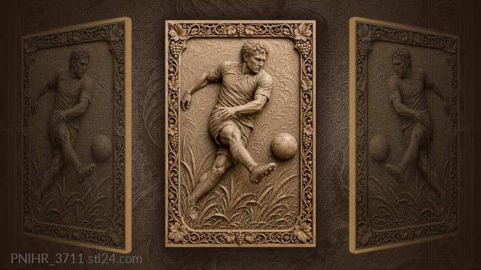 Soccer player kicking the ball 3d STL model