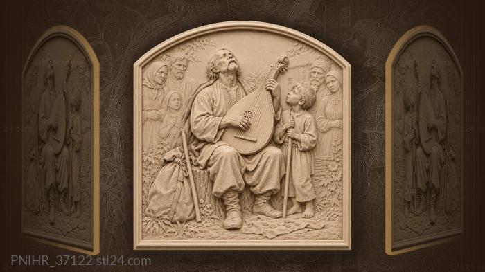 Kobzar plays while boy guides 3d STL model
