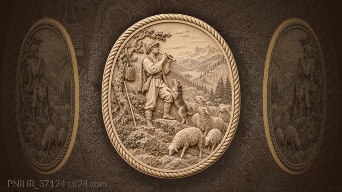 Piping sopilka while dog rears up 3d STL model