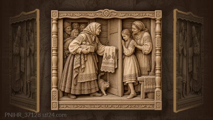 Matchmaker with towel and happy crowd 3d STL model