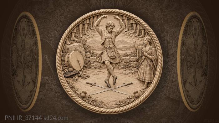Dancer between swords celtic rhythm 3d STL model