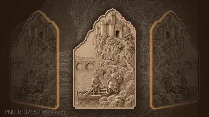 Highland castle loch boat arrival 3d STL model