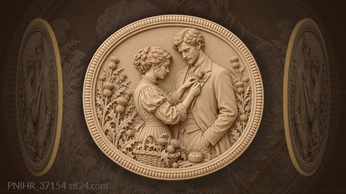 Tender moment with thistle flower 3d STL model