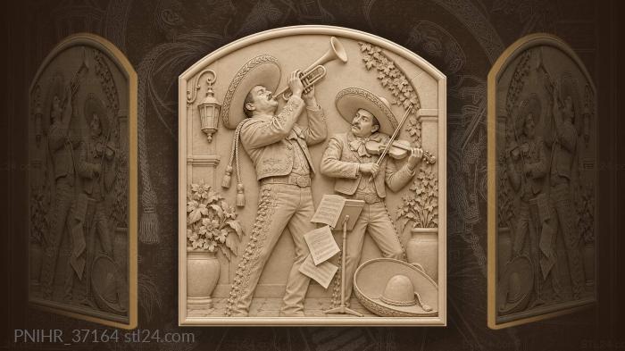 Mariachi musicians playing lively music 3d STL model