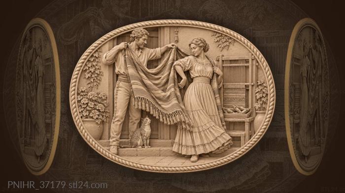 Suitor spreads serape across the doorway 3d STL model