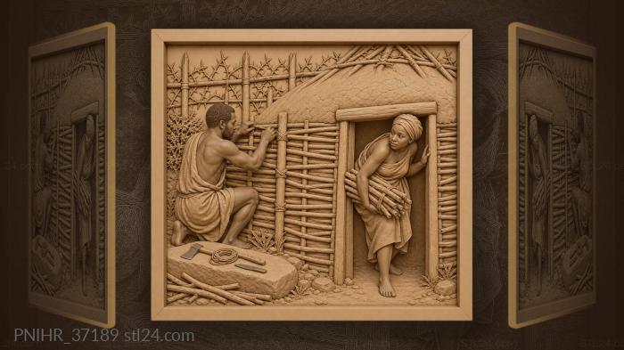 Mother ducks through the low doorway 3d STL model