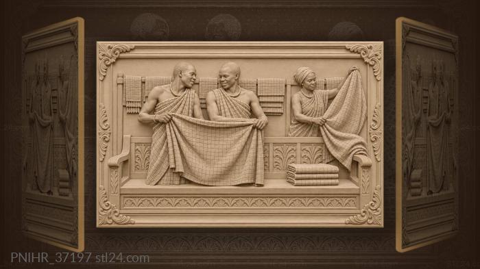 Checked cloth on shoulders and road underfoot 3d STL model