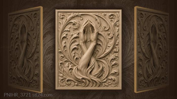 Reaching hands gentle upward connection 3d STL model
