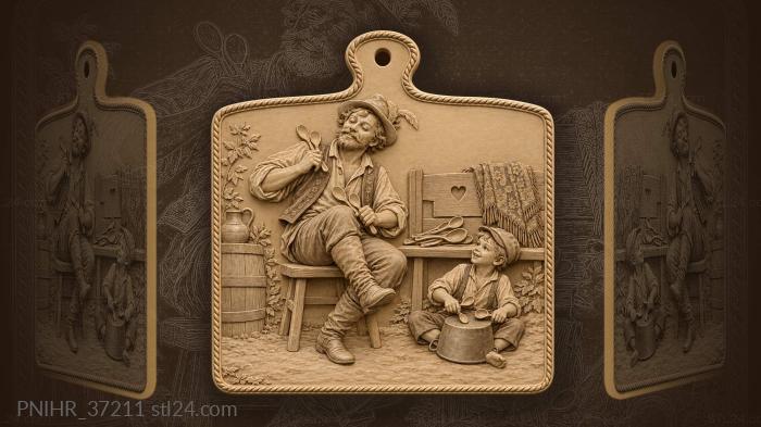 Spoon player drums with young helper 3d STL model