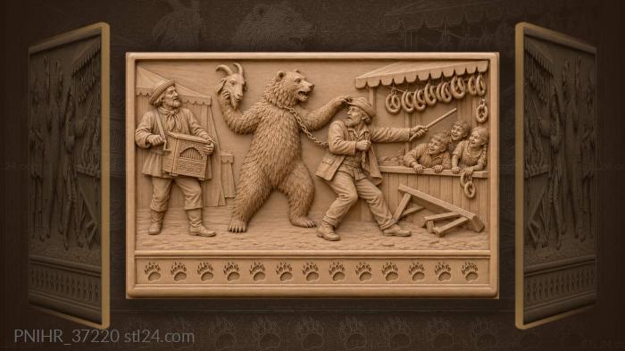 Bear with a goat mask at fair 3d STL model