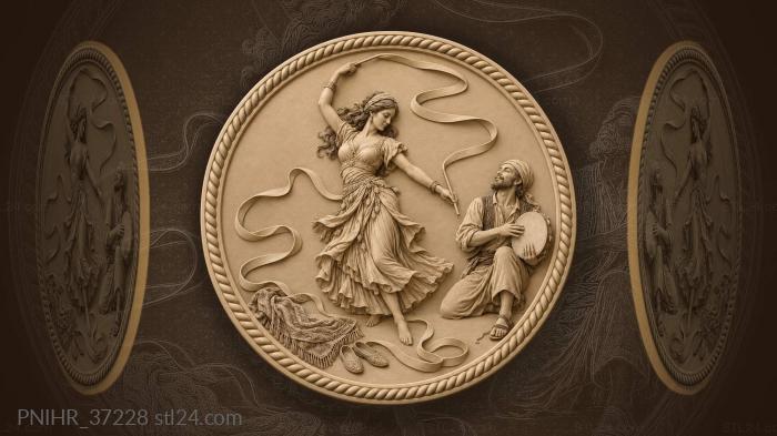 Dancing couple ribbon spiral movement 3d STL model