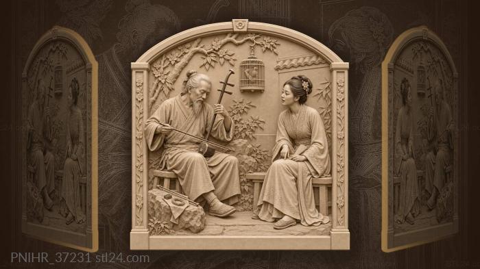 Musician and listener quiet moment 3d STL model