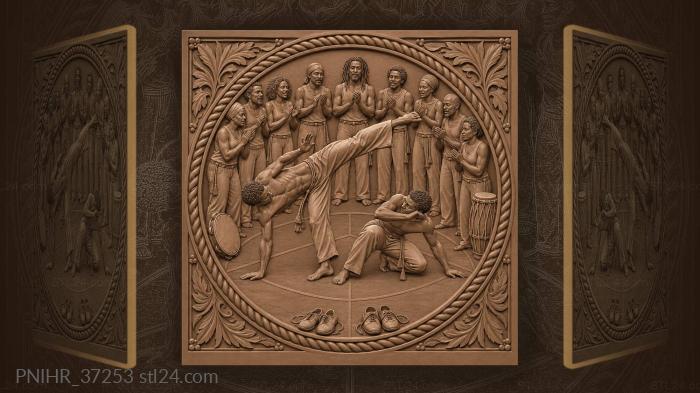 Capoeira fight dynamic circle energy 3d STL model