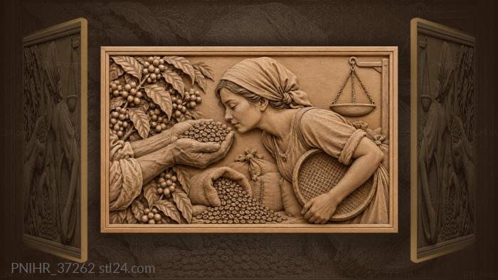 Coffee harvest gentle woman’s hands 3d STL model