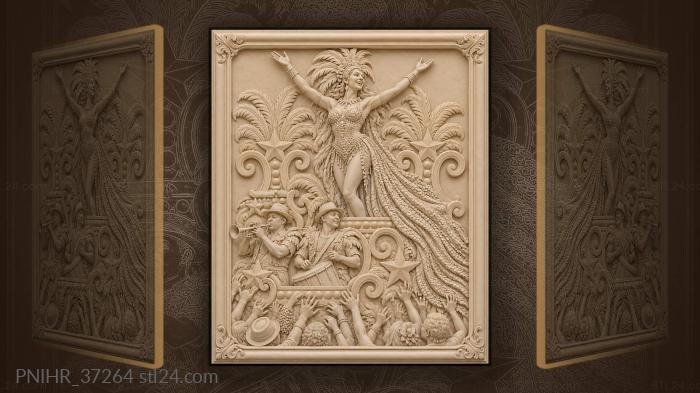 Festive float with dancing lady 3d STL model