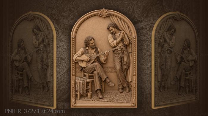 Musicians sharing joyful melodic moment 3d STL model