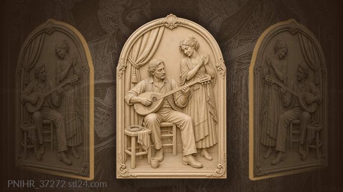 Musicians sharing joyful evening music 3d STL model