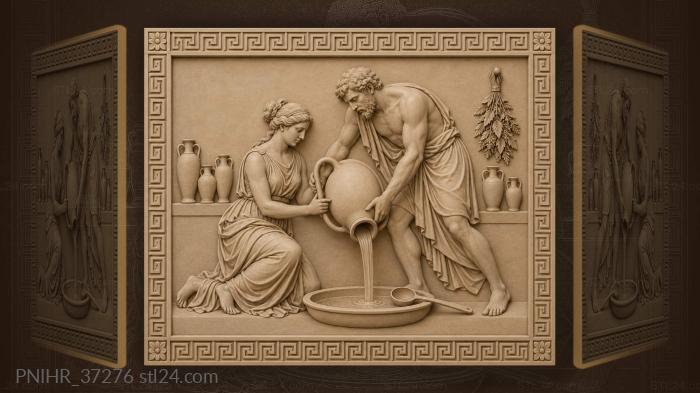 Ancient pouring wine timeless story 3d STL model
