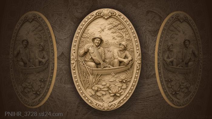 Summer fishing day joyful catch 3d STL model