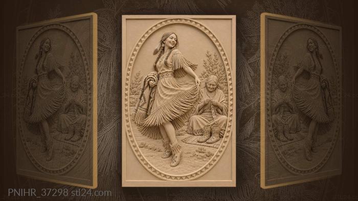 Girl swinging with blanket and sage 3d STL model