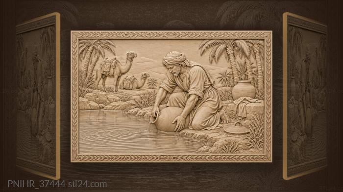 Oasis caravan water collection scene 3d STL model