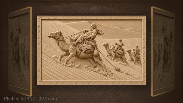 Desert caravan descending steep dune 3d STL model