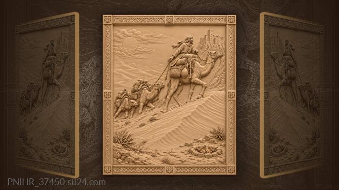Desert caravan towards distant fortress 3d STL model