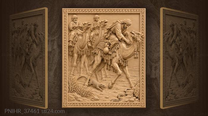 Camel rider soothes startled animal 3d STL model