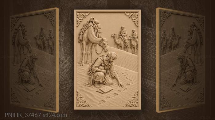 Desert rider examines ancient tracks 3d STL model