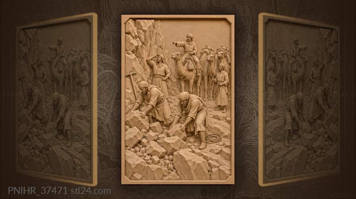 Desert riders clearing rocky trail 3d STL model